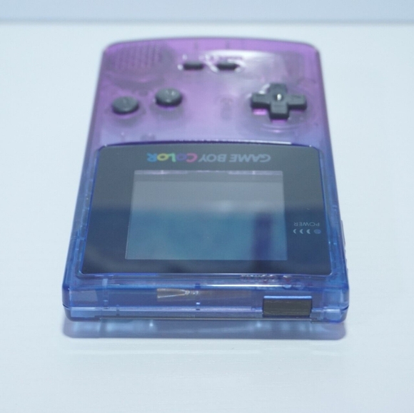 Clear Blue Purple Gameboy Color GBC Handheld Console with IPS Backlit LCD Screen - Picture 7 of 8